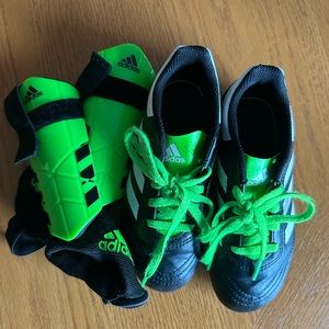 Adidas kids shin guards and cleats